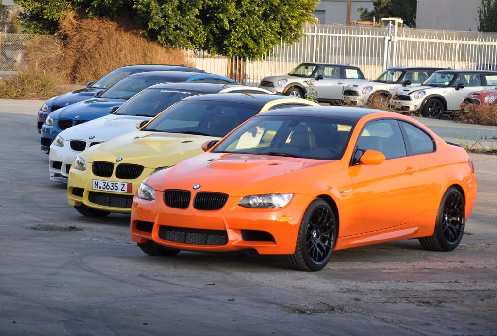 5 цветов BMW E92 M3: Fire Orange, Monte Carlo Blue, Dakar Yellow, Brilliant...