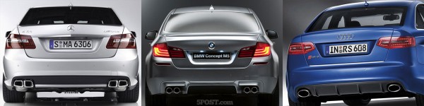 Фото-сравнение непримиримых конкурентов: BMW F10 M5 vs Mercedes E63 AMG vs AUDI RS6